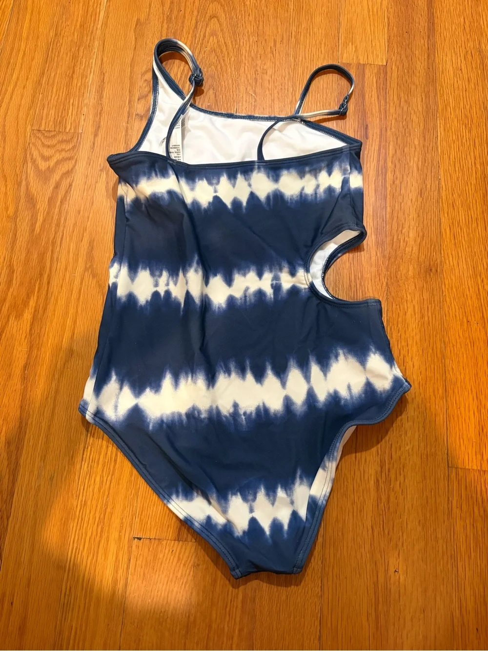 abercrombie kids Navy and White Tie-Dye One-Piece Swimsuit